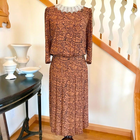 Vintage 80’s William Morris Print Dress - Picture 1 of 7